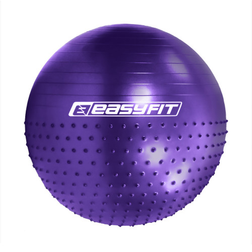 Фітбол EasyFit Hybrid 650 мм, напівмасажний, фіолетовий, код: EF-3011-V-EF