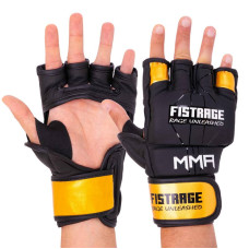 Рукавиці для змішаних єдиноборств MMA Fistrage XL, чорний-золотий, код: VL-6030_XLBK
