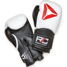Боксерські рукавиці Reebok Combat Leather Boxing Gloves 10 унцій, чорний-білий, код: 885652010283
