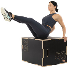 Пліометричний бокс (тумба для кросфіту) Generation Fitness FF32G4A 50/61/76см (чорний), код: 523484-AX