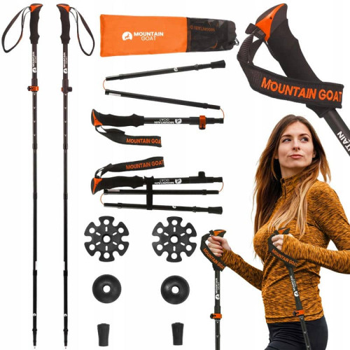 Трекінгові палиці Mountain Pro+ 43-130 см, чорний-помаранчевий, код: P-5907739318251