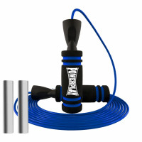 Скакалка швидкісна PowerPlay X ROPE з обтяжувачами Чорно/Темно синя (120г*2) 3м., код: PP_4212_Navy