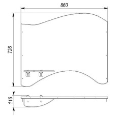 Секція огорожі InterAtletika Дошка для малювання, 860х116х726 мм, код: S764.8-SM