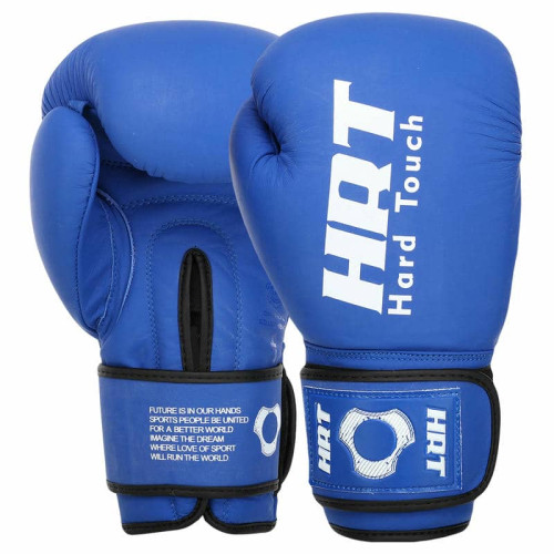 Боксерські рукавиці шкіряні Hard Touch 10 унцій, синій, код: BO-4230_10BL