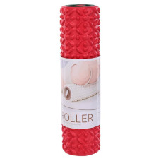 Ролер масажний циліндр (ролик мфр) Bloom Foam Roller 450х120 мм, червоний, код: LB7022_R