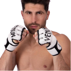 Рукавички для змішаних єдиноборств MMA Zelart S, білий-чорний, код: BO-5699_SWBK