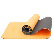 Килимок для йоги та фітнесу Cornix Orange/Black 183x61x0.6 см, код: XR-0001