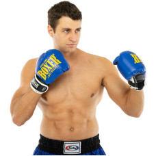 Боксерські рукавиці Boxer New 10 унцій, синій, код: 2022-N_10BL