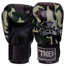 Рукавички боксерські Top King Empower Camouflage шкіряні 18 унцій, камуфляж сірий, код: TKBGEM-03_18GR-S52