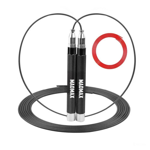 Скакалка швидкісна на підшипниках алюмінієва MadMax Speed Jump Rope Black, код: MFA-286-BLK-U