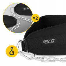 Пояс атлетичний для обтяження 4Fizjo Dip Belt 100 см, чорний, код: P-5905973402262