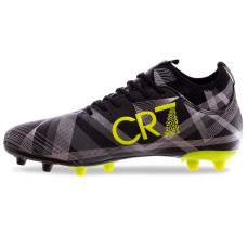 Бутси футбольні Owaxx CR7 розмір 44 (27см), чорний-лимонний-срібний, код: 190916-2_44BKYGR