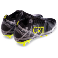 Бутси футбольні Owaxx CR7 розмір 44 (27см), чорний-лимонний-срібний, код: 190916-2_44BKYGR