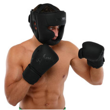 Шолом боксерський з повним захистом та підшоломником Maxxmma L-XL, чорний, код: GBH03_LXLBK