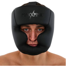 Шолом боксерський з повним захистом та підшоломником Maxxmma L-XL, чорний, код: GBH03_LXLBK