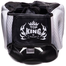Шолом боксерський з повним захистом шкіряна Top King  Super Star L срібний, код: TKHGSS-01_LGR-S52