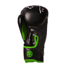 Боксерські рукавиці PowerPlay Jaguar 10 унцій, чорно-зелений, код: PP_3018_10oz_Black/Green