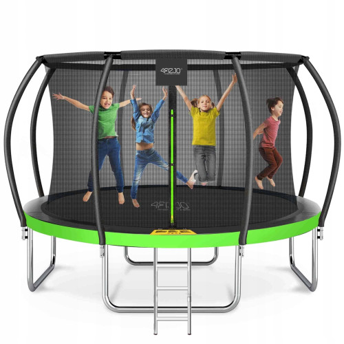 Батут із внутрішньою сіткою 4Fizjo PRO 14FT 435 см, чорний-зелений, код: P-5907739314192