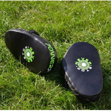 Лапи боксерські PowerPlay PU пара, 290х190х50 мм, чорний-зелений, код: PP_3051_Green