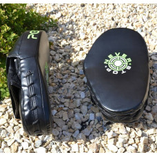 Лапи боксерські PowerPlay PU пара, 290х190х50 мм, чорний-зелений, код: PP_3051_Green