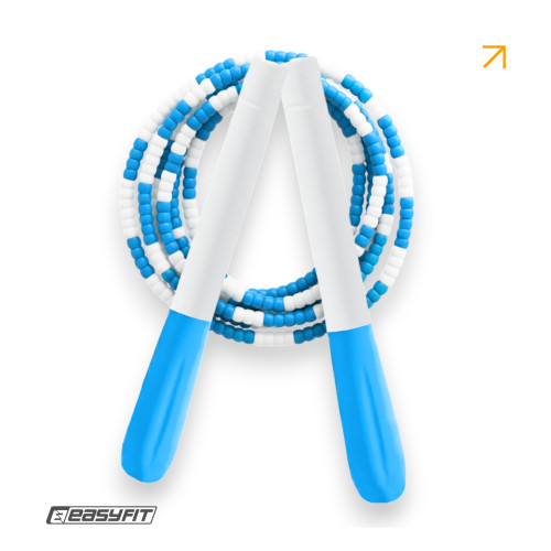 Бісерна скакалка EasyFit FreeRope для трюків 2,7 м (біло-блакитна), код: EF-2820-BLW