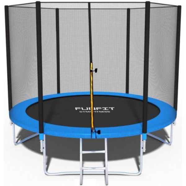Батут Funfit 8ft (252см) синій з зовнішньою сіткою, код: UT-00000085