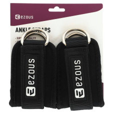 Лямка для ніг Ezous Training Ankle Straps 220x80 мм, 2шт, чорний, код: H-01