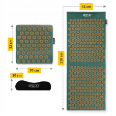 Килимок акупунктурний з подушкою 4Fizjo Ergo Mat XL Аплікатор Кузнєцова Navi Green/Gold, код: P-5907739315083