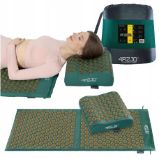 Килимок акупунктурний з подушкою 4Fizjo Ergo Mat XL Аплікатор Кузнєцова Navi Green/Gold, код: P-5907739315083