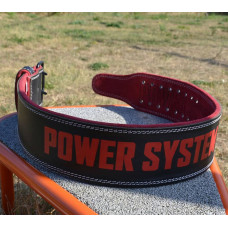 Пояс для важкої атлетики Power System Beast L шкіряний, чорний-червоний, код: PS-3830_L_Black-Red