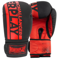 Боксерські рукавиці PowerPlay Matt Challenger 12 унцій, чорний-червоний, код: PP_3086_12oz_Bl/Red