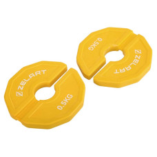 Блини диски змінні гумові Zelart Rubber Change Plates 0,5 кг, жовтий, код: TA-1692-0_5