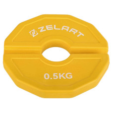 Блини диски змінні гумові Zelart Rubber Change Plates 0,5 кг, жовтий, код: TA-1692-0_5