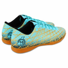 Футзалки взуття для міні-футболу Lijin, розмір 41, бірюзовий-золотий, код: 333-39-45-4_41