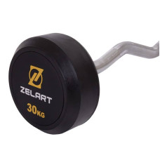 Штанга фіксована вигнута обрезиненная Zelart Rubber Coated Barbell 30 кг, код: TA-2687-30-S52