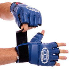 Рукавички для змішаних єдиноборств MMA Boxer L, синій, код: 5021_LBL