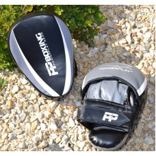 Лапи боксерські PowerPlay PU пара, 230х190х60 мм, чорний-сірий, код: PP_3050_Grey