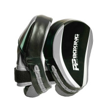 Лапи боксерські PowerPlay PU пара, 230х190х60 мм, чорний-сірий, код: PP_3050_Grey