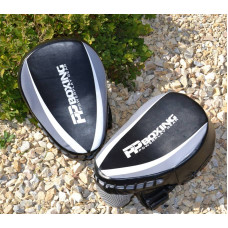 Лапи боксерські PowerPlay PU пара, 230х190х60 мм, чорний-сірий, код: PP_3050_Grey