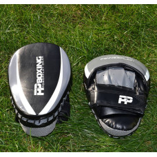 Лапи боксерські PowerPlay PU пара, 230х190х60 мм, чорний-сірий, код: PP_3050_Grey