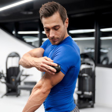 Масажний м'яч Gymtek 63 мм подвійний чорний, код: 5907766660231