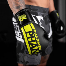 Рукавички боксерські Phantom Apex Elastic Neon Black/Yellow, 10 унцій, код: PHBG2300-10