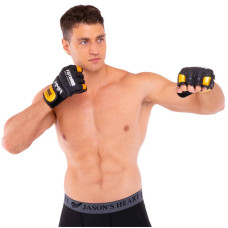 Рукавиці для змішаних єдиноборств MMA Fistrage M, чорний-золотий, код: VL-6030_MBK
