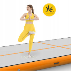 Мат гімнастичний надувний 4Fizjo Air Track Mat 5000x2000x200 мм, білий-помаранчевий, код: P-5907739312051