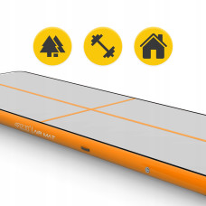 Мат гімнастичний надувний 4Fizjo Air Track Mat 5000x2000x200 мм, білий-помаранчевий, код: P-5907739312051