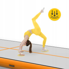 Мат гімнастичний надувний 4Fizjo Air Track Mat 5000x2000x200 мм, білий-помаранчевий, код: P-5907739312051