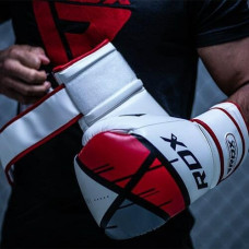 Боксерські рукавиці RDX F7 Ego 14 унцій, білий-червоний, код: BGR-F7R-14oz