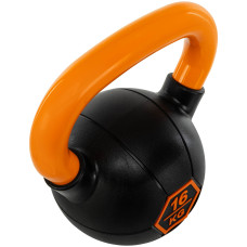 Гиря тренувальна цільна гумова LiveUp Urethane Competition Kettlebell 16кг, чорний-помаранчевий, код: UAZE5336-16