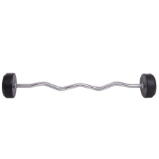 Штанга фіксована вигнута обрезиненная Zelart Rubber Coated Barbell 25кг, код: TA-2687-25-S52