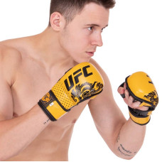 Рукавички гібридні для єдиноборств ММА UFC True ThaiI XL, жовтий, код: BO-0487_XLY